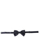 Blue Silk Adjustable Neck Men Papillon Bow Tie