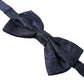Blue Silk Adjustable Neck Men Papillon Bow Tie
