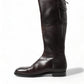 Elegant Dark Brown Knee High Rider Boots