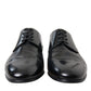 Elegant Black Leather Lace-Up Derby Shoes