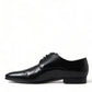Elegant Black Leather Lace-Up Derby Shoes