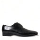 Elegant Black Leather Lace-Up Derby Shoes