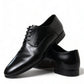 Elegant Black Leather Lace-Up Derby Shoes