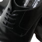 Elegant Black Leather Lace-Up Derby Shoes