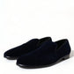 Elegant Blue Velvet Formal Loafers