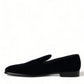 Elegant Blue Velvet Formal Loafers