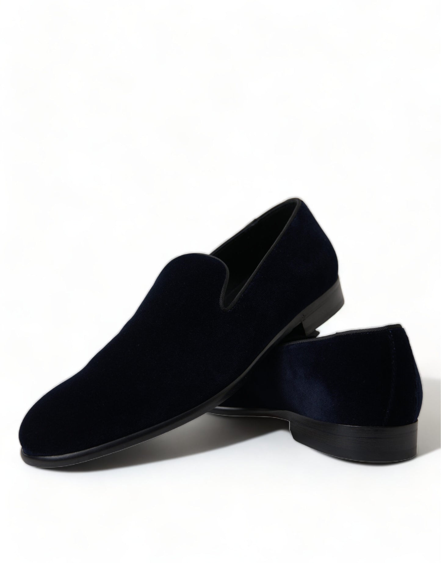 Elegant Blue Velvet Formal Loafers