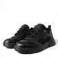 Sleek Low Top Leather Sneakers in Timeless Black