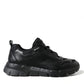 Sleek Low Top Leather Sneakers in Timeless Black