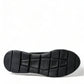 Sleek Low Top Leather Sneakers in Timeless Black