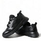 Sleek Low Top Leather Sneakers in Timeless Black