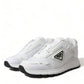 Elegant White Nylon Low Top Sneakers
