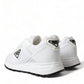 Elegant White Nylon Low Top Sneakers