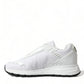 Elegant White Nylon Low Top Sneakers