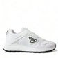 Elegant White Nylon Low Top Sneakers