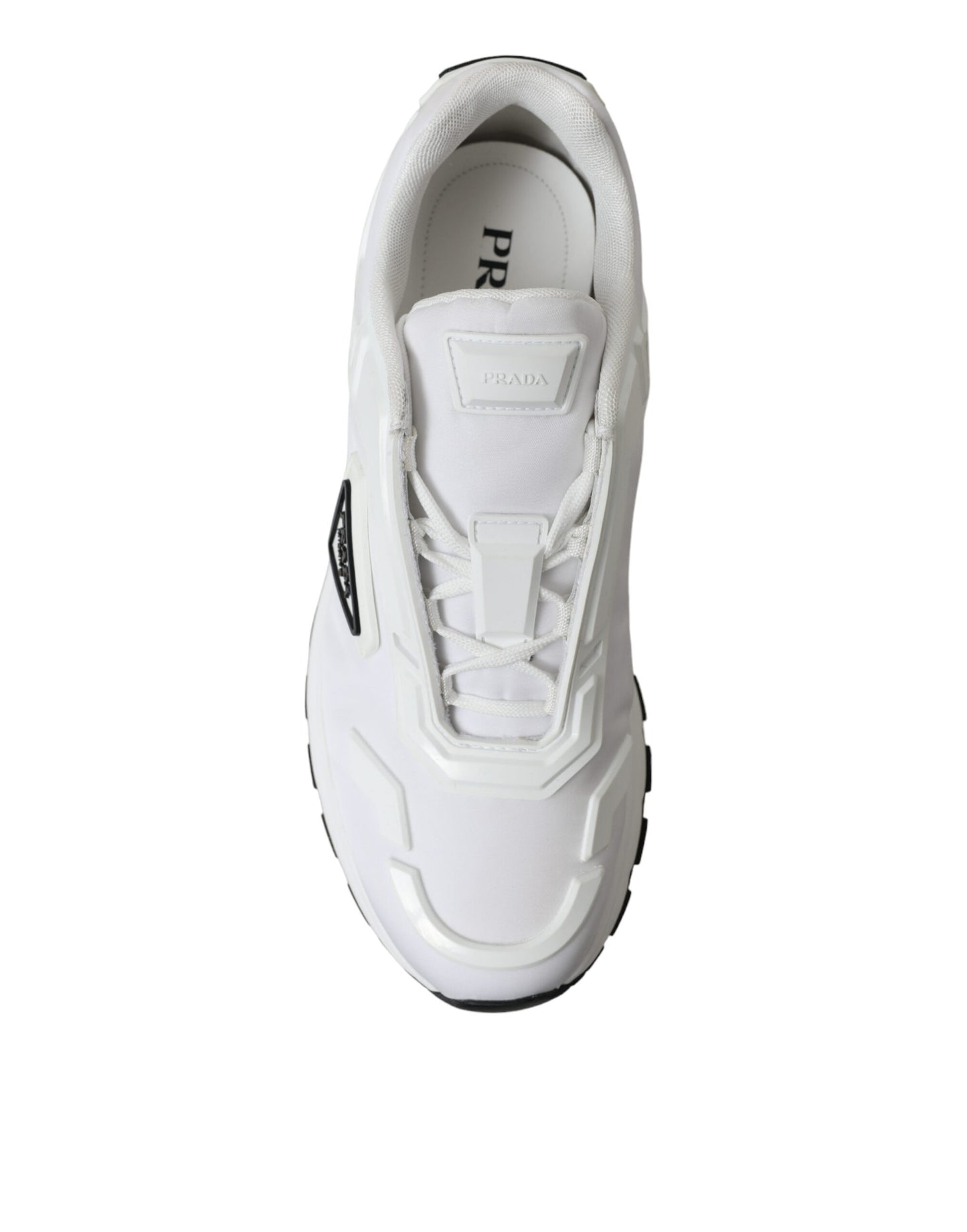 Elegant White Nylon Low Top Sneakers