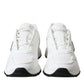 Sleek White Nylon Low Top Sneakers