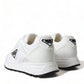 Sleek White Nylon Low Top Sneakers