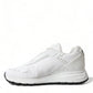 Sleek White Nylon Low Top Sneakers