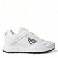 Sleek White Nylon Low Top Sneakers