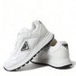 Sleek White Nylon Low Top Sneakers