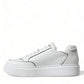 Sleek White Leather Low Top Sneakers