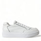 Sleek White Leather Low Top Sneakers