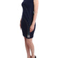 Elegant Sapphire Sheath Dress with Rhinestone Detail