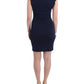 Elegant Sapphire Sheath Dress with Rhinestone Detail