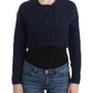 Chic Cropped Blue Cardigan