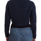Chic Cropped Blue Cardigan