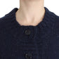 Chic Cropped Blue Cardigan