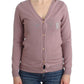 Chic Pink V-Neck Wool Cardigan