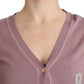 Chic Pink V-Neck Wool Cardigan