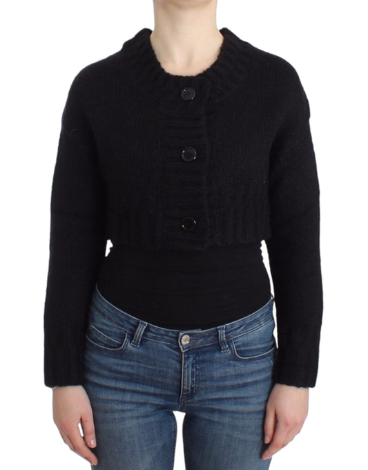 Elegant Cropped Mohair Blend Cardigan