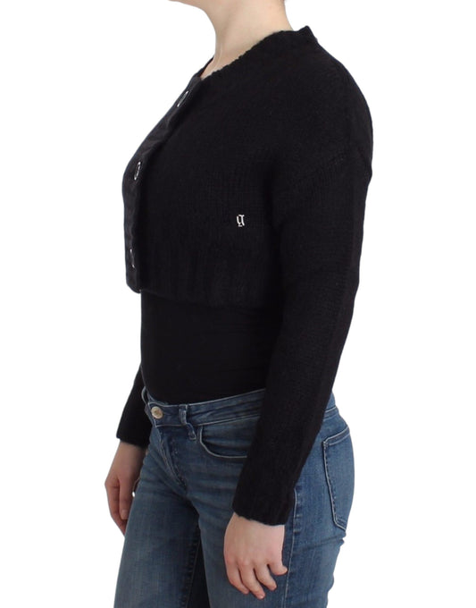 Elegant Cropped Mohair Blend Cardigan