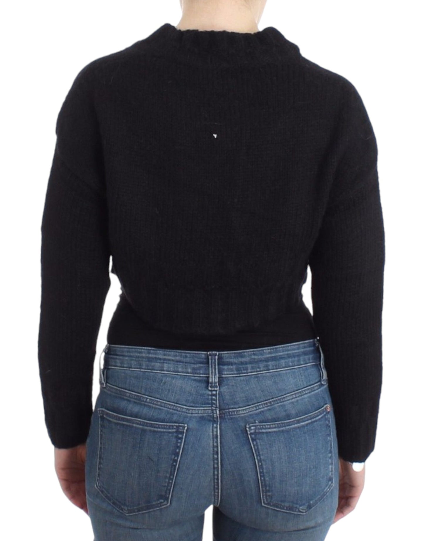 Elegant Cropped Mohair Blend Cardigan
