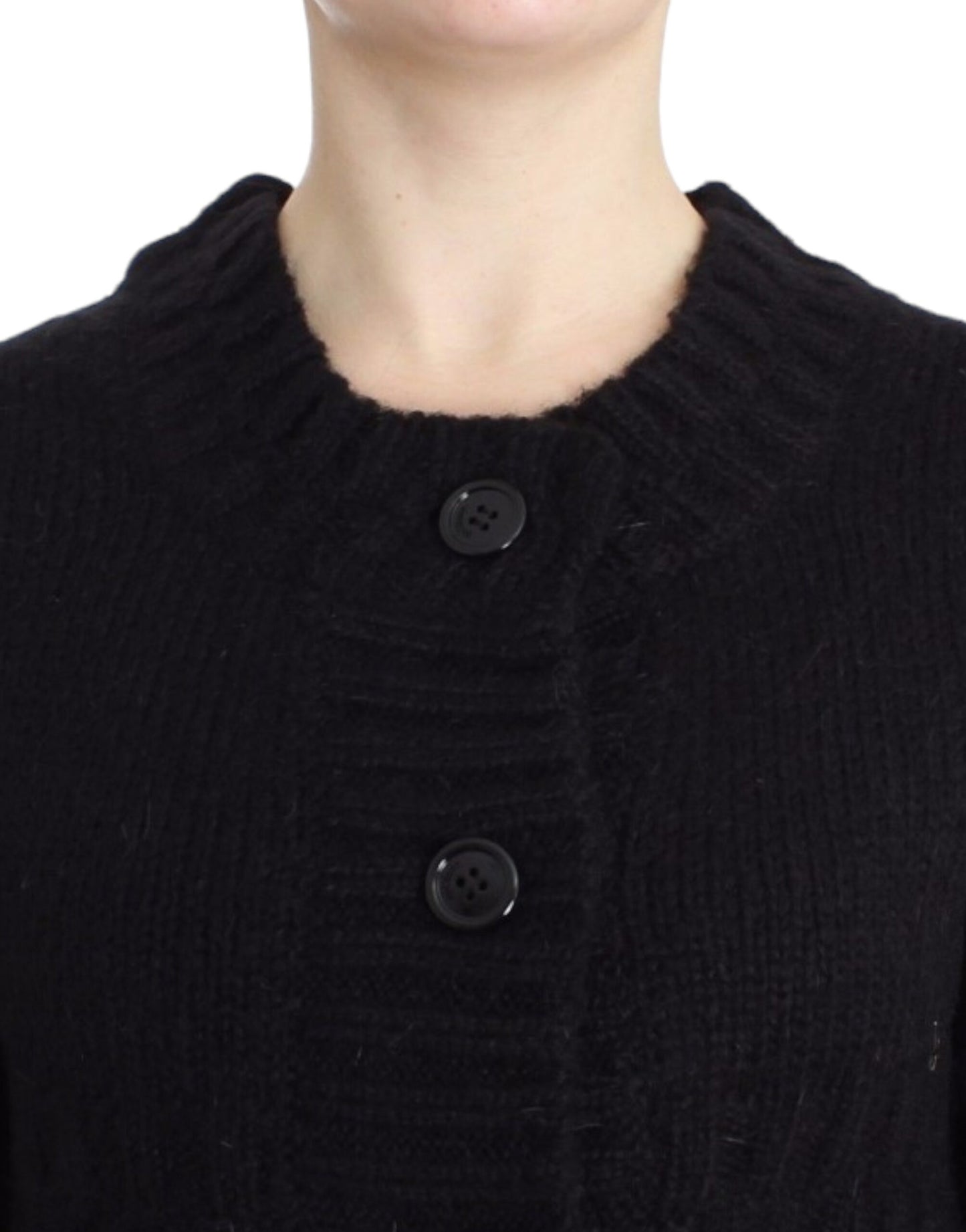 Elegant Cropped Mohair Blend Cardigan