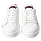 Chic Red and White Leather Sneakers