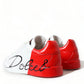 Chic Red and White Leather Sneakers