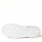 Chic Red and White Leather Sneakers