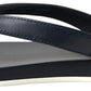 Elegant Blue Leather Slip-On Sandals