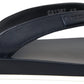 Elegant Blue Leather Slip-On Sandals