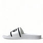 Chic White Designer Slides with Logo Detail