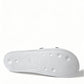 Chic White Designer Slides with Logo Detail