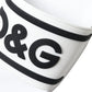 Chic White Designer Slides with Logo Detail