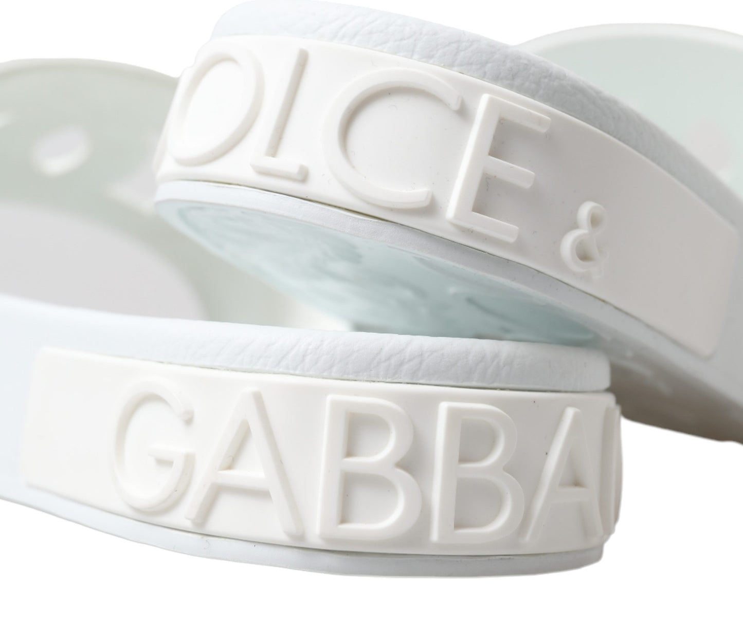 Chic White Logo Slide Sandals