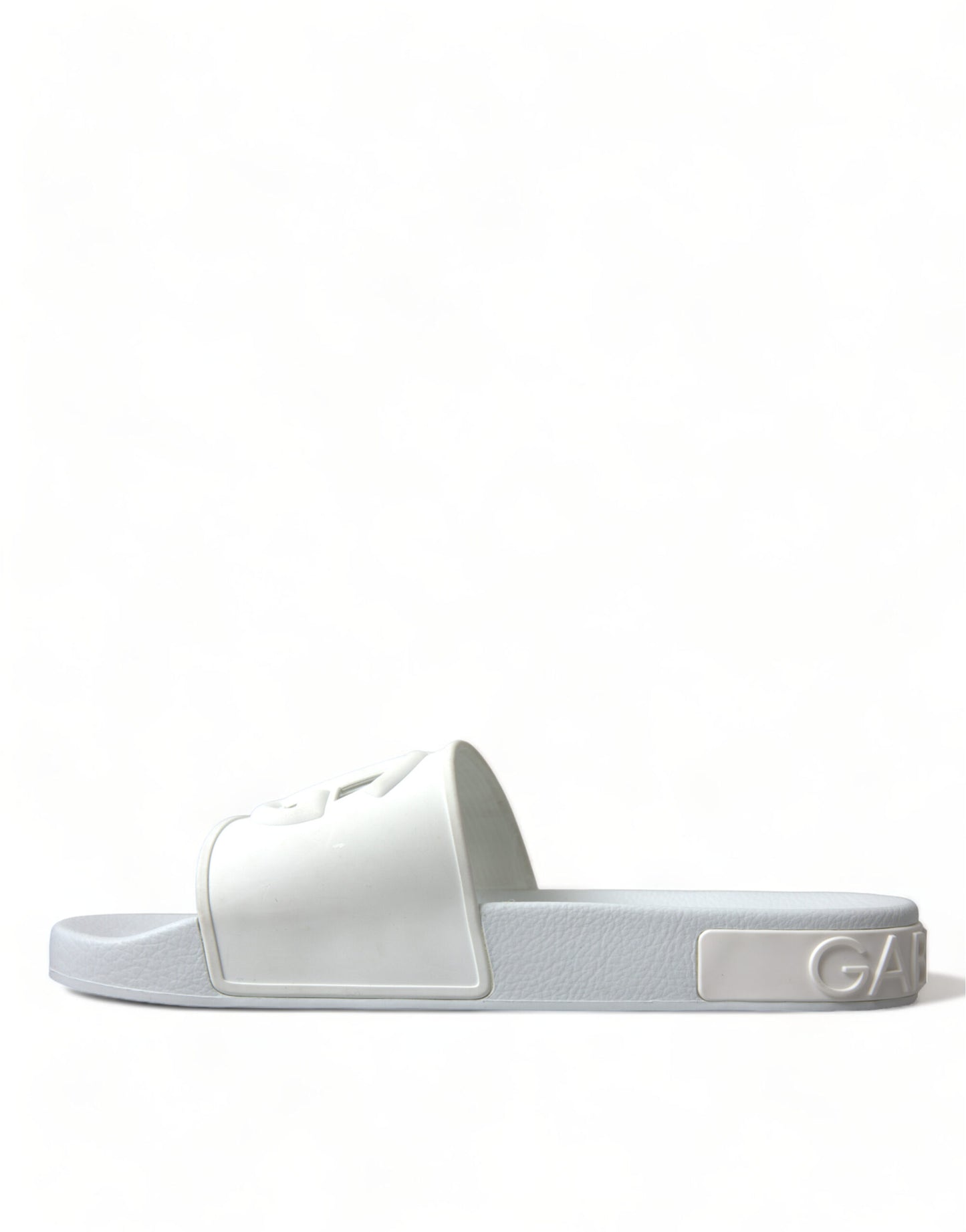 Chic White Logo Slide Sandals