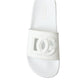 Chic White Logo Slide Sandals