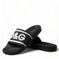 Sleek Monochrome Rubber Slides